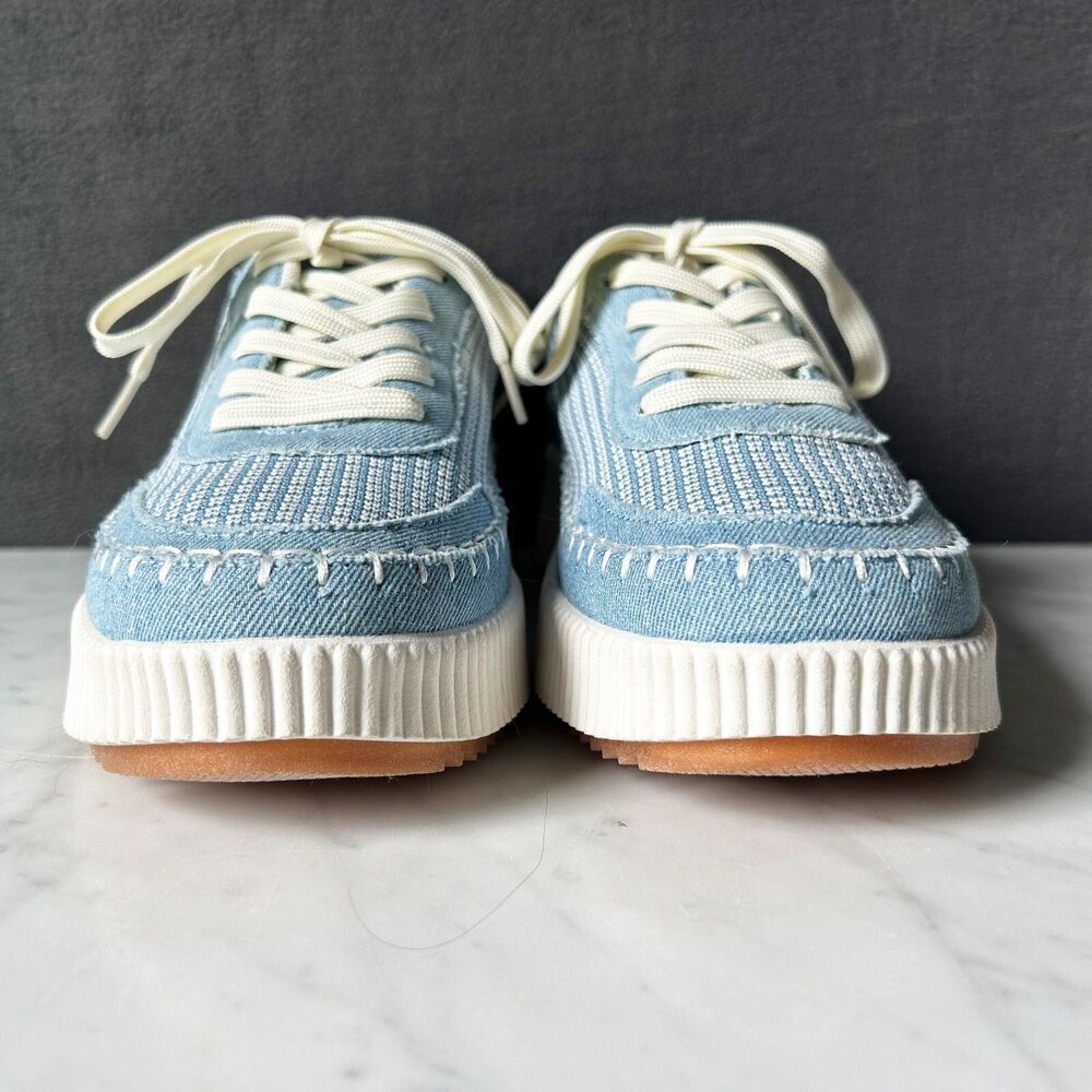 Nicole Miller Brita Platform Wedge Sneakers Blue/White - Women's Size 9 NEW - Picture 4 of 9